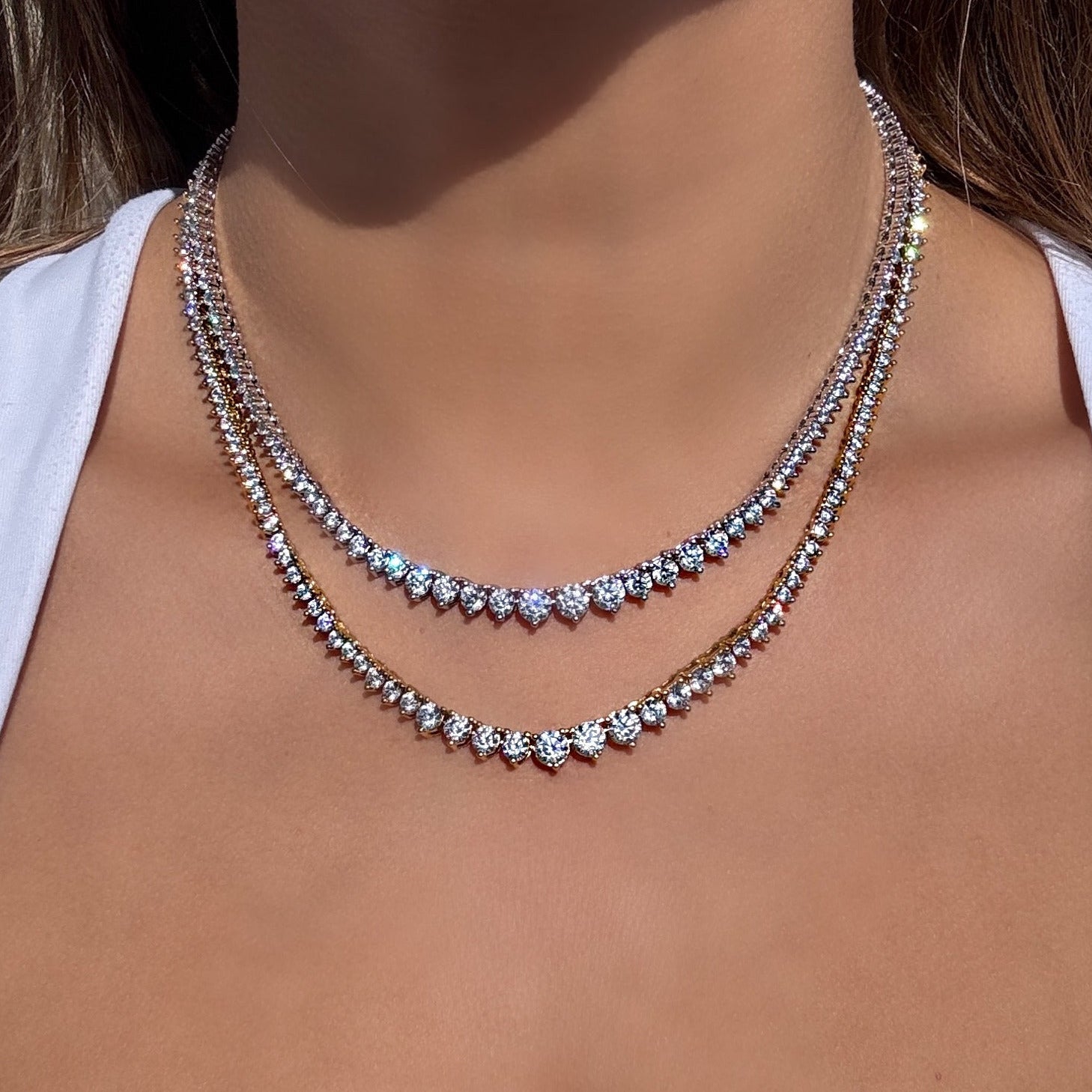 gradient tennis necklaces