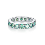 green moissanite diamond ring sterling silver / moissanita diamante verde anillo de compromiso engagement ring / bague fiancelle diamant vert