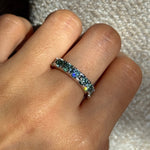 green moissanite diamond ring sterling silver / moissanita diamante verde anillo de compromiso engagement ring / bague fiancelle diamant vert