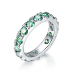 green moissanite diamond ring sterling silver / moissanita diamante verde anillo de compromiso engagement ring / bague fiancelle diamant vert