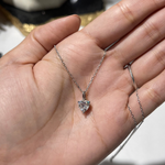 heart cut moissanite diamond necklace ( collar dije de diamante moissanita de corazon / collier coeur diamant 