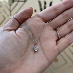 heart cut moissanite diamond necklace ( collar dije de diamante moissanita de corazon / collier coeur diamant 