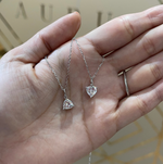 heart cut moissanite diamond necklace ( collar dije de diamante moissanita de corazon / collier coeur diamant 