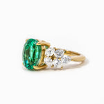4CT LAB EMERALD CLUSTER MOISSANITE RING