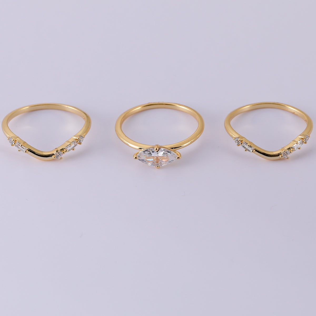 1CT TRIPLE MARQUISE MOISSANITE RING