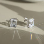 1CT EMERALD CUT MOISSANITE STUDS