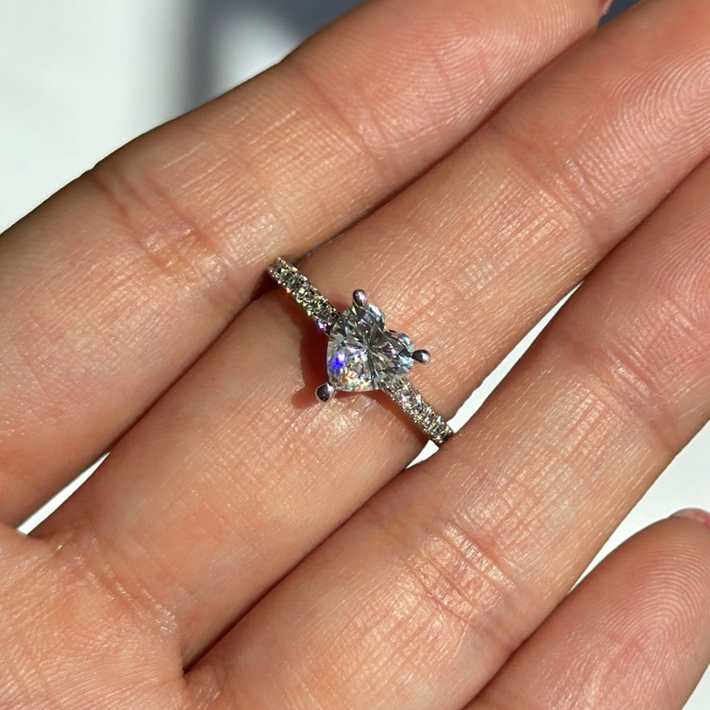 moissanite heart ring