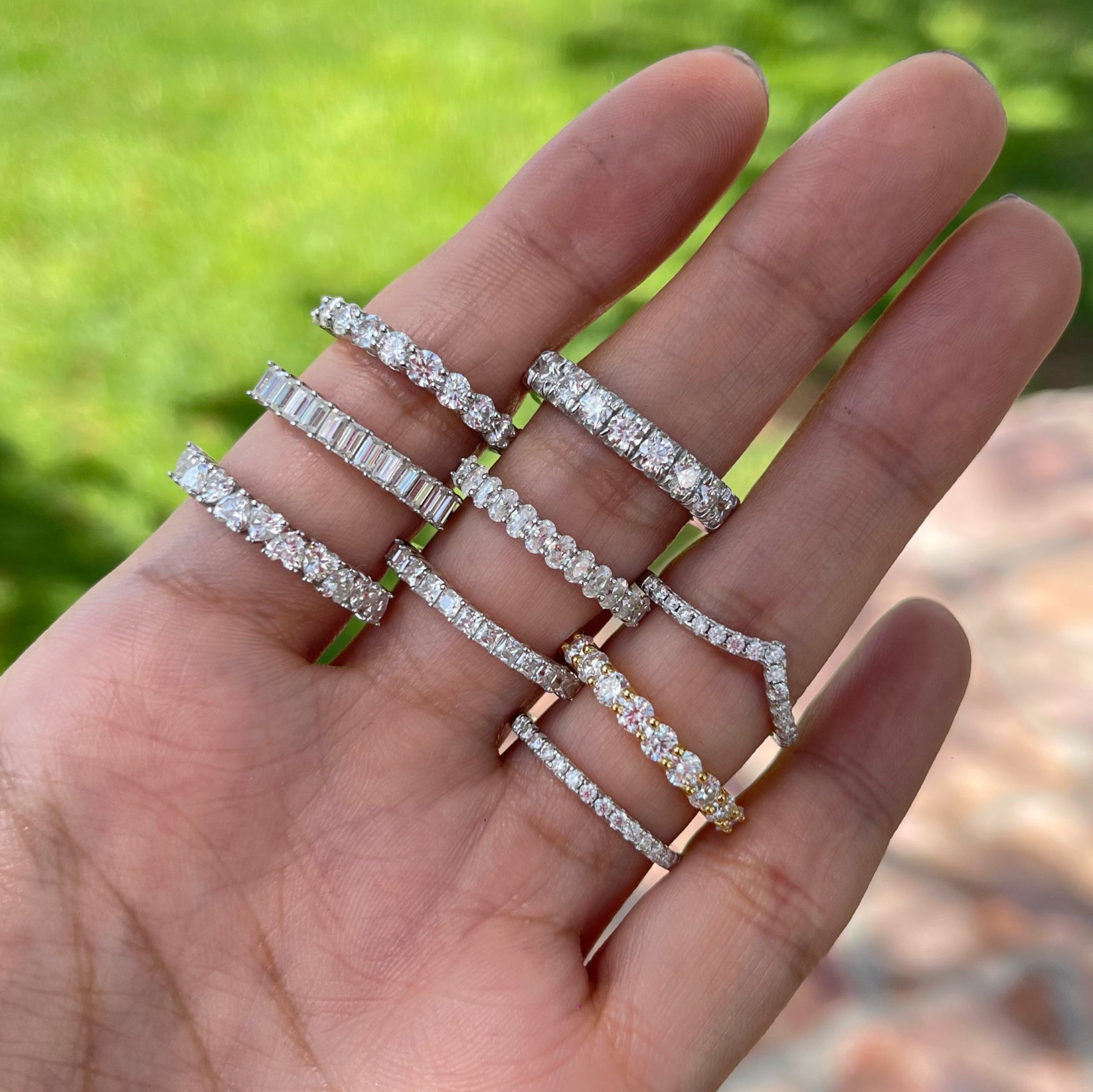 moissanite wedding bands