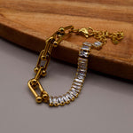 pulsera de cadena con cristales,  pulsera de acero inoxidable, pulsera tiffany de cadena, pulsera link de acero, joyeria de plata, joyeria de eventos, joyeria de bodas, aretes hipoalergénicos, joyeria hipoalergénica,arete de moda, accesorios, joyeria de moda, bisutería, joyería mexicana, joyeria, joyeria trendy