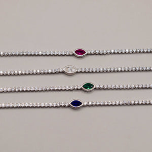 pulsera plata esterlina ojos colores