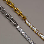 pulsera de cadena con cristales,  pulsera de acero inoxidable, pulsera tiffany de cadena, pulsera link de acero, joyeria de plata, joyeria de eventos, joyeria de bodas, aretes hipoalergénicos, joyeria hipoalergénica,arete de moda, accesorios, joyeria de moda, bisutería, joyería mexicana, joyeria, joyeria trendy