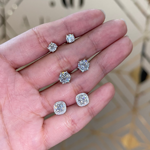 round cushion halo diamond moissanite rings