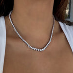 silver gradient tennis necklace
