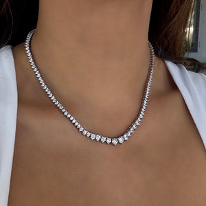 silver gradient tennis necklace