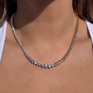 silver gradient tennis necklaces