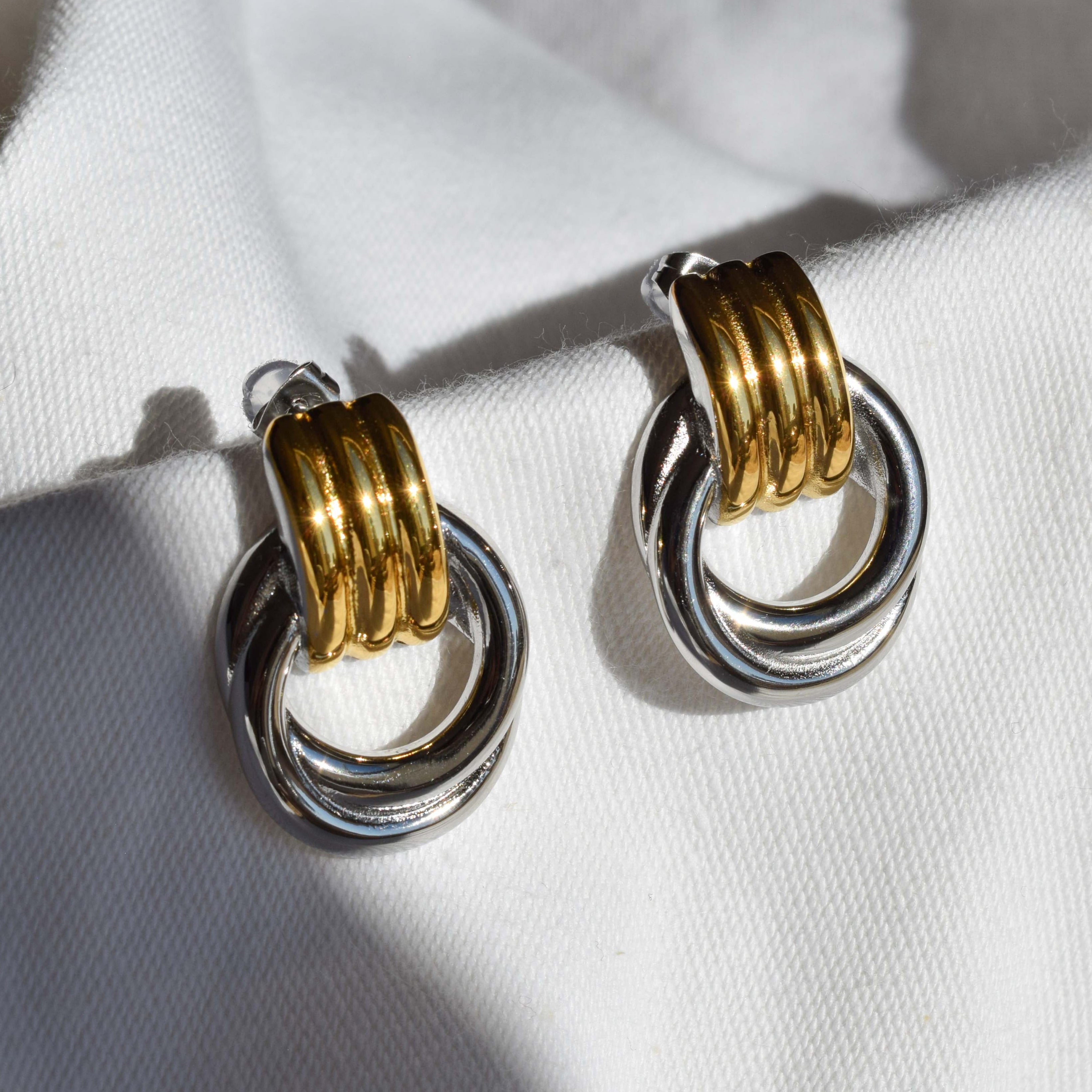 silver knot earrings