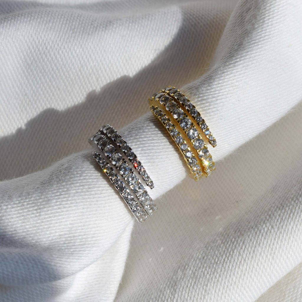 spiral rings in sterling silver 925 zircon