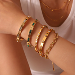 stainless steel bangles / brazaletes en acero inoxidable