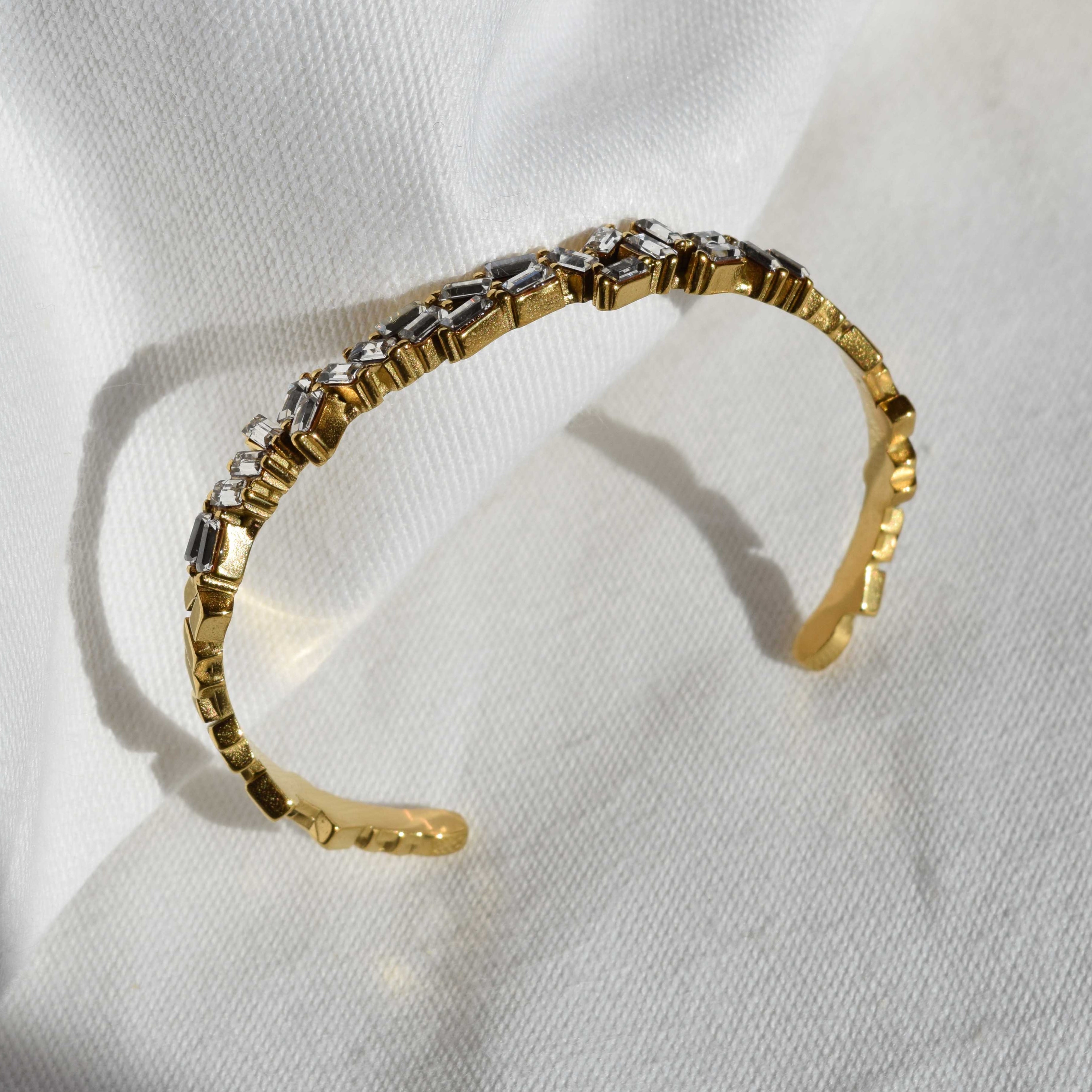 brazalete con zirconias acero inoxidable