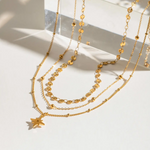 stellar triple necklace  collar triple estrelar, triple stainless steel necklace, layered necklace, collar triple en acero inoxidable, collier triple en acier inoxydable bijoux BIJOUX, BIJOUX ST TROPEZ, JOYERIA ST TROPEZ, JOYERIA MEXICANA, JOYERIA BISUTERIA, JEWELRY MEXICO, JEWELRY ST TROPEZ, joaillerie st tropez, 