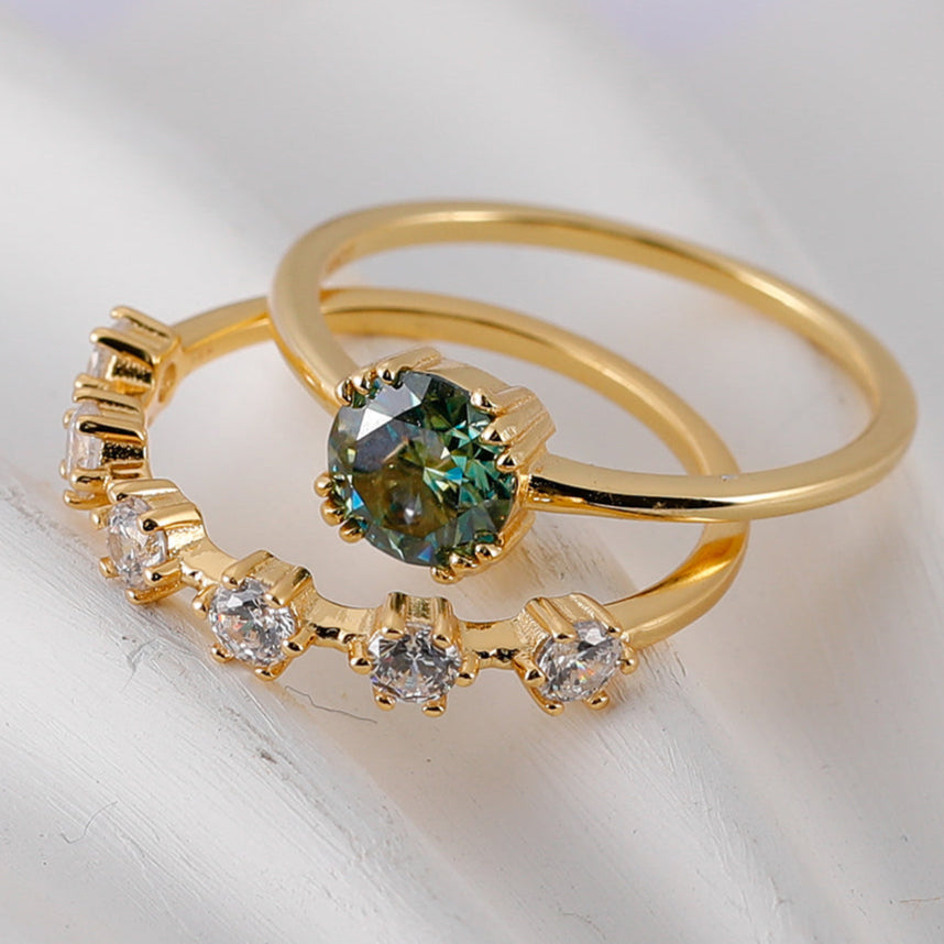 turquoise moissante set band ring
