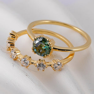 turquoise moissante set band ring