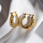 twist hoops zircon stainless steel