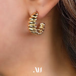 wavy hoops stainless steel arracadas triples mix, arracada triple, arracada de acero inoxidable, aretes de acero inoxidable, joyeria de plata, joyeria de eventos, joyeria de bodas, aretes hipoalergénicos, joyeria hipoalergénica,arete de moda, accesorios, joyeria de moda, bisutería, joyería mexicana, joyeria, joyeria trendy