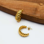 wavy hoops stainless steel