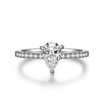 BAGUE MOISSANITE POIRE PAVE 1 CT