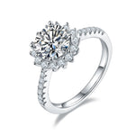 1ct halo flower moissanite diamond bague diamant anillo compromiso engagement ring