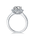 1ct halo flower moissanite diamond bague diamant anillo compromiso engagement ring 
