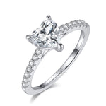 1ct heart cut moissanite ring engagement ring promise ring / anillo de compromiso  anillo de promesa diamante anillo diamante corazon moissanita de corazon / bague amour bague coeur diamant diamond