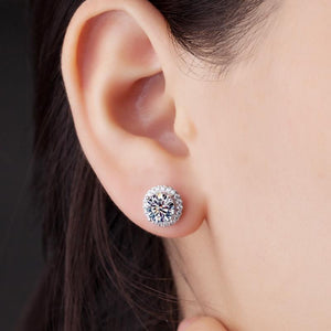1ct round halo cushion studs moissanite diamonds