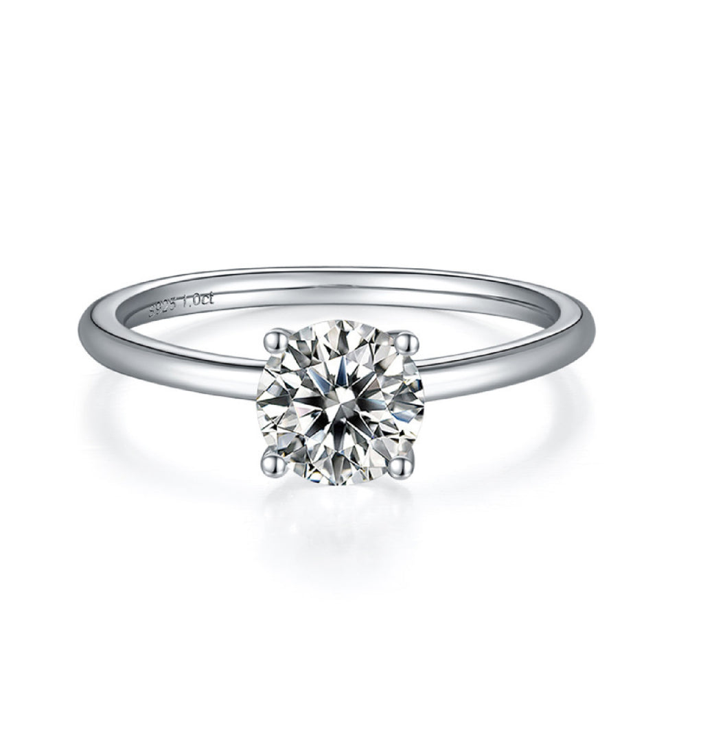 BAGUE MOISSANITE ROND 1CT