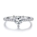 BAGUE MOISSANITE COEUR PAVE 1 CT