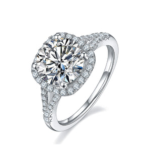 1.5CT CUSHION HALO II MOISSANITE RING