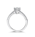 BAGUE MOISSANITE COEUR PAVE 1 CT