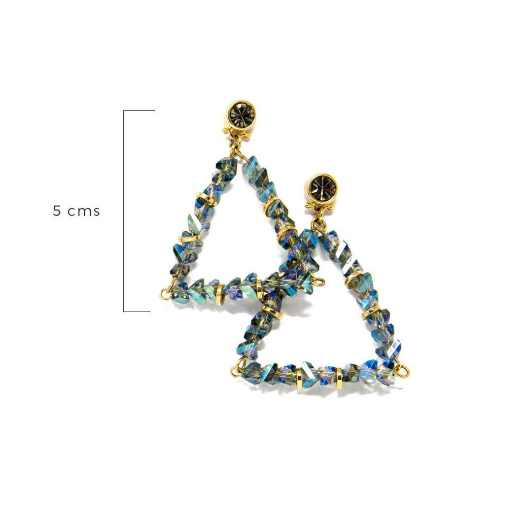 CRYSTAL TRIANGLE EARRINGS