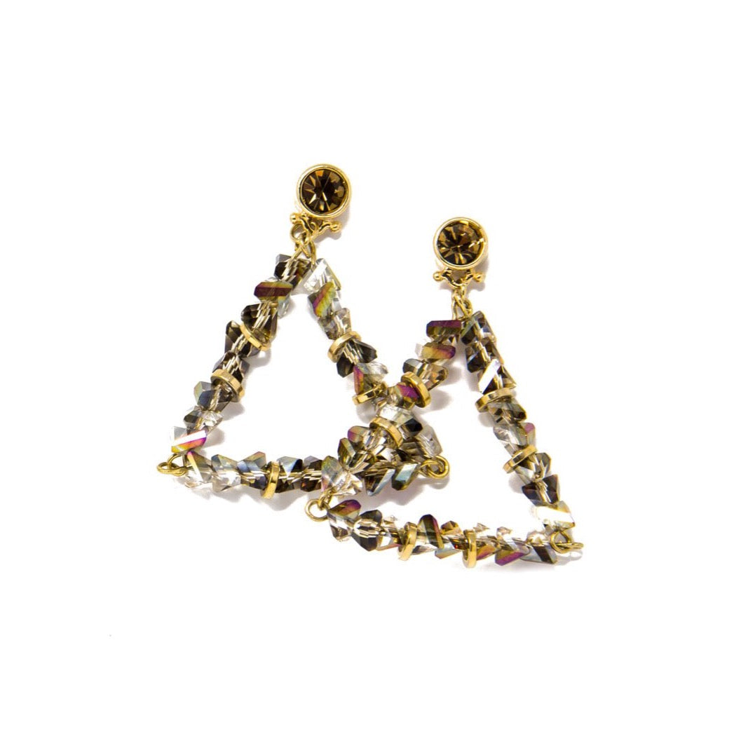 CRYSTAL TRIANGLE EARRINGS