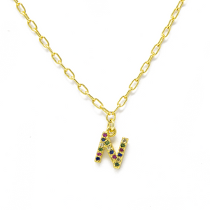 Collar dije letra rainbow