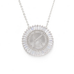 Collar letra K acero inoxidable con zirconia