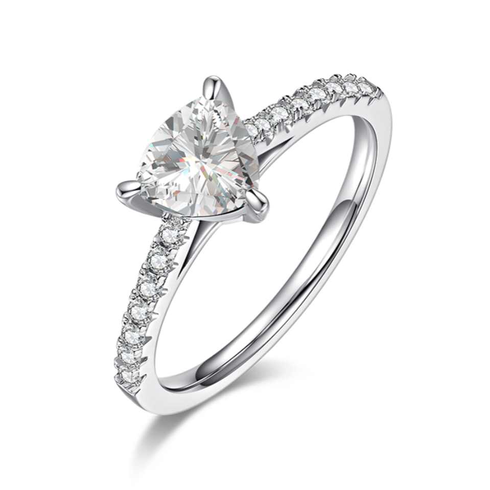 BAGUE MOISSANITE TRILLIANT PAVE 1CT