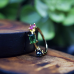 anillo de zirconias, anillo ajustable con zirconias, anillos de baño de oro, joyeria de moda, joyeria mexicana