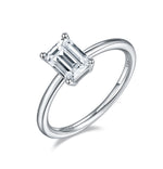 anillo corte esmeralda solitario esmeralda diamante moissanita / anillo compromiso / engagement ring emerald cut ring / moissanite emerald cut ring / bague fiancelle emeraude diamant diamond diamante