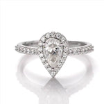 anillo corte pera moissanita