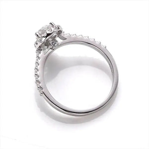 anillo corte pera moissanita