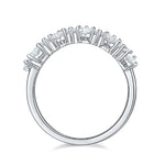anillo diamantes corazones moissanita / banda de matrimonio/ alianza de matrimonio / heart diamonds moissanite diamond ring / bague fiancelle bague coeur diamant moissanite