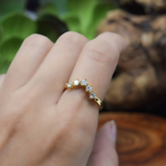 anillo de zirconias, anillo ajustable con zirconias, anillos de baño de oro, joyeria de moda, joyeria mexicana