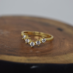 anillo de zirconias, anillo ajustable con zirconias, anillos de baño de oro, joyeria de moda, joyeria mexicana